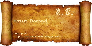 Matus Botond névjegykártya